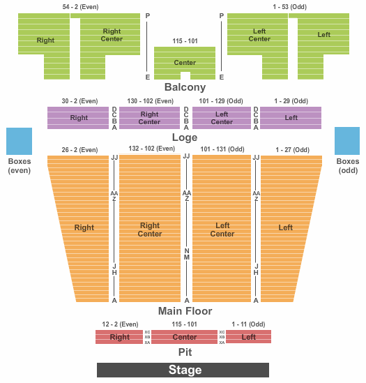 Stranahan Theater Les Miserables Seating Chart